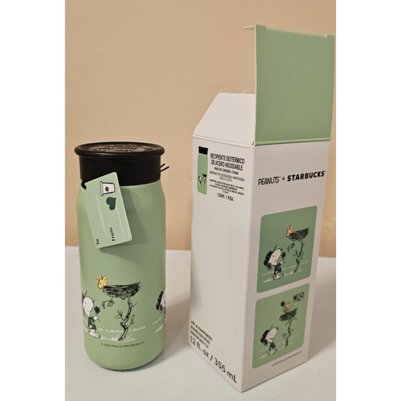 Peanuts x Starbucks Snoopy Mexico 2025 green Stainless Steel 12 oz US seller - Picture 1 of 4